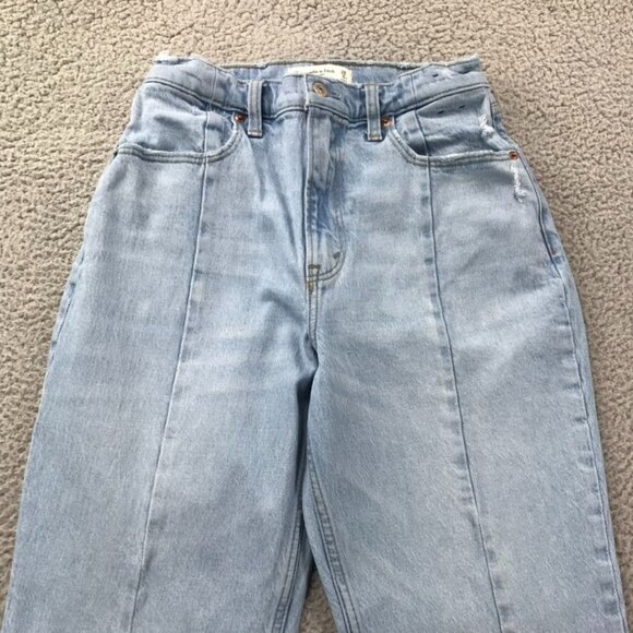 ABERCROMBIE Womens Size 28/6 XS The 90s Straight Ultra High Rise Split Hem Jeans - Picture 4 of 16